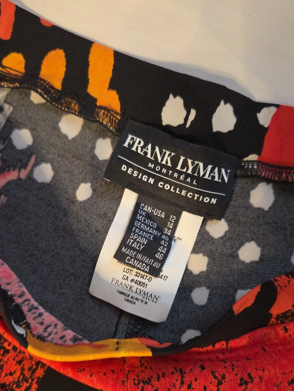 Frank Lyman Design Abstract Printed Wide-Leg Pants Sz12 - Picture 2 of 4